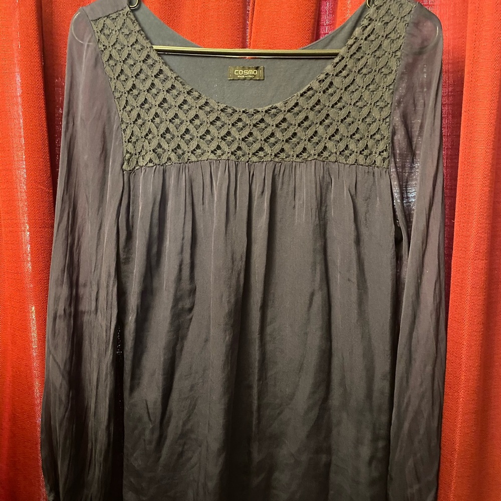 Cosmo-Blue, Pattern/Shear‎ Sleeves-Size:Small